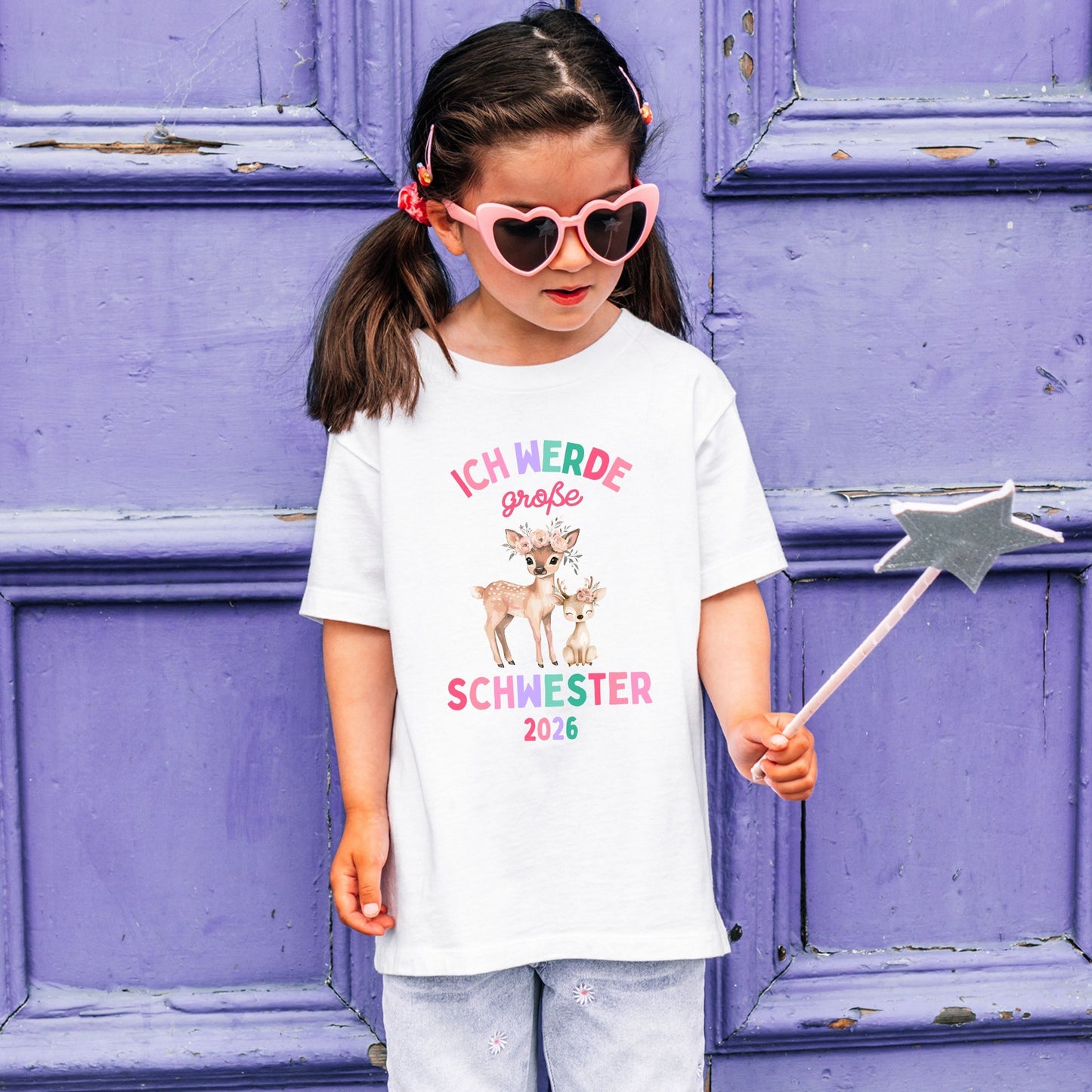 Ich werde große Schwester Shirt - personalisiert mit Jahreszahl