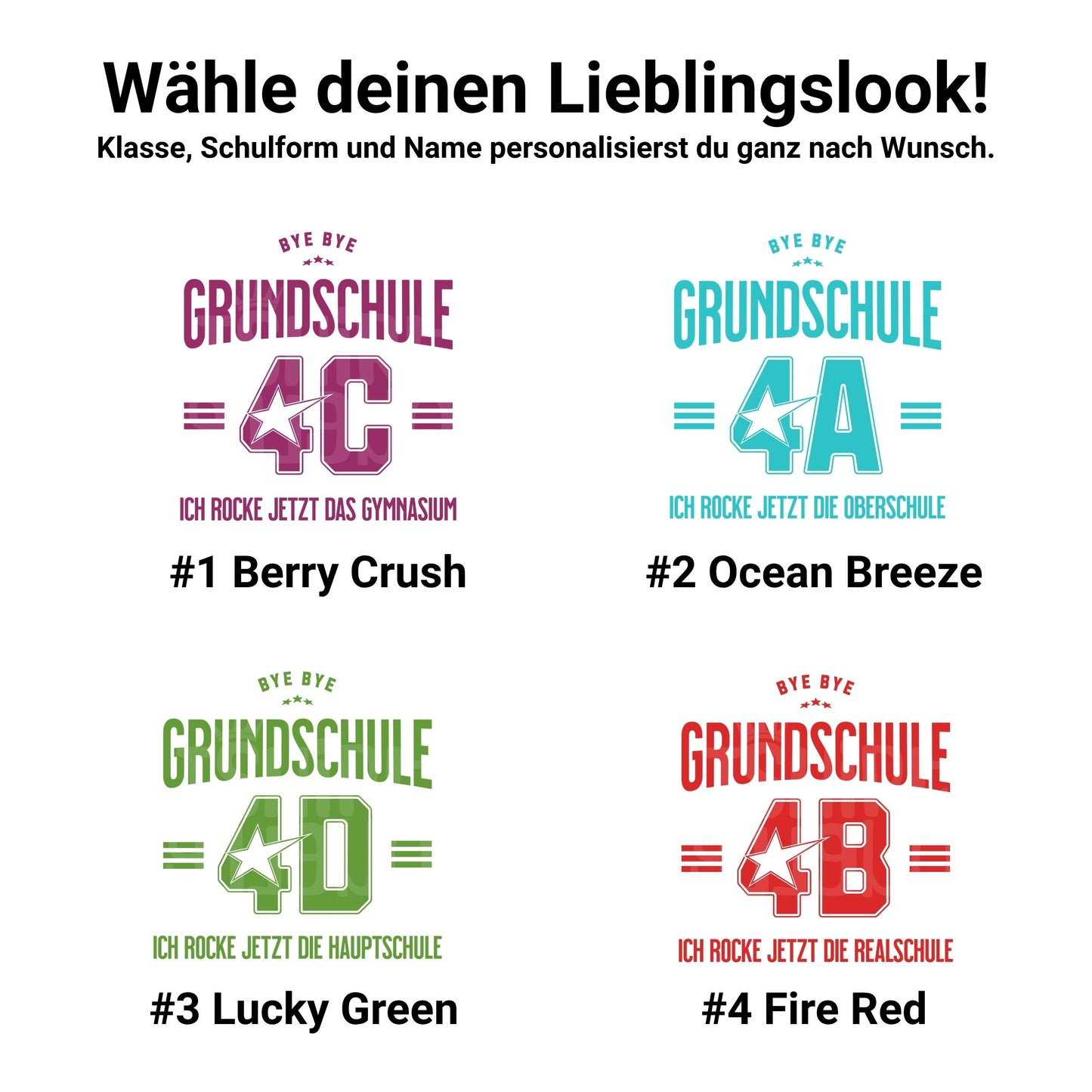 Ich rocke jetzt das Gymnasium oder Realschule T-Shirt - personalisiert mit Name & Klasse - Ansicht 6