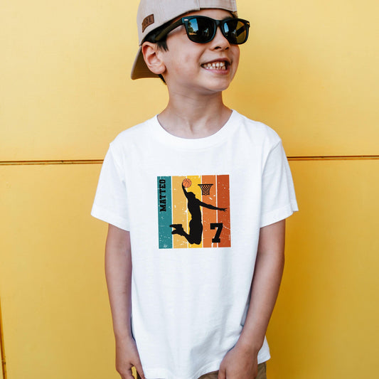 Basketball Geburtstag Shirt für Kinder - personalisiert mit Name & Zahl - auch für Erwachsene - Ansicht 2