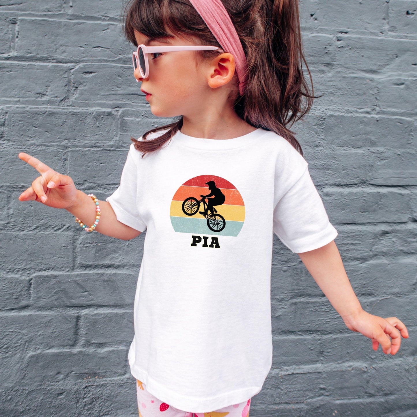 Mountainbike Fahrrad Shirt für Kinder – personalisiert mit Name – Downhill MTB Geburtstagsshirt - auch für Erwachsene