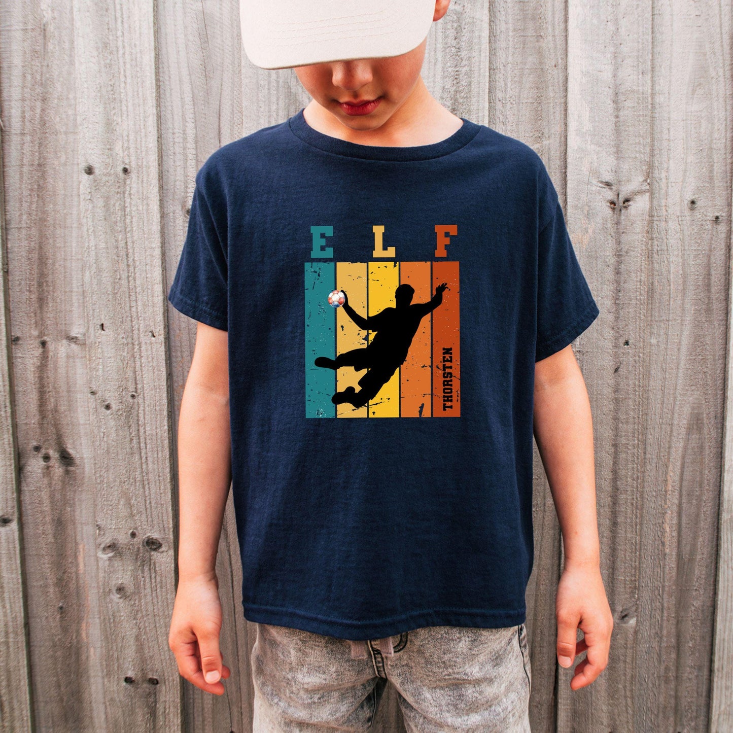 Handball Geburtstagsshirt für Kinder - personalisiert mit Name & Zahl - Handballer Shirt - auch für Erwachsene