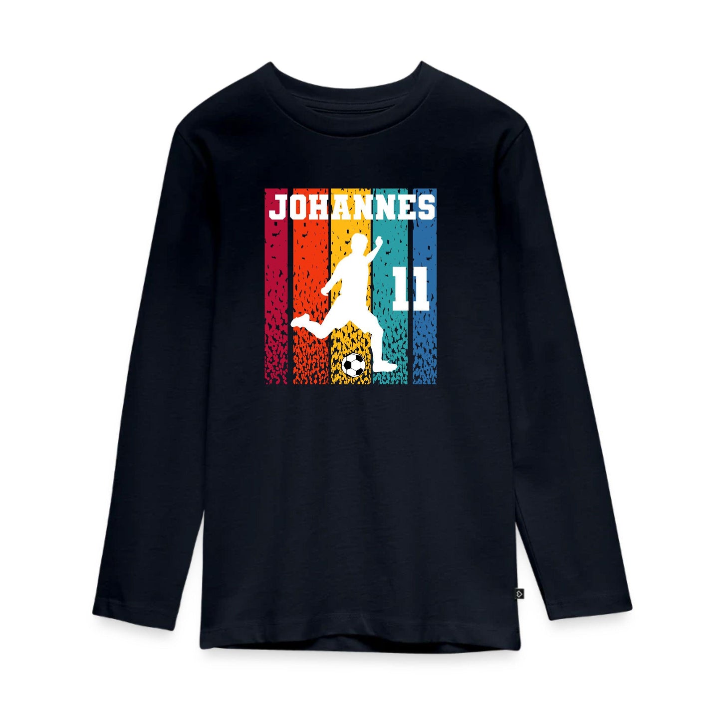 Fußball Langarmshirt Geburtstag Junge – personalisiert mit Name & Zahl