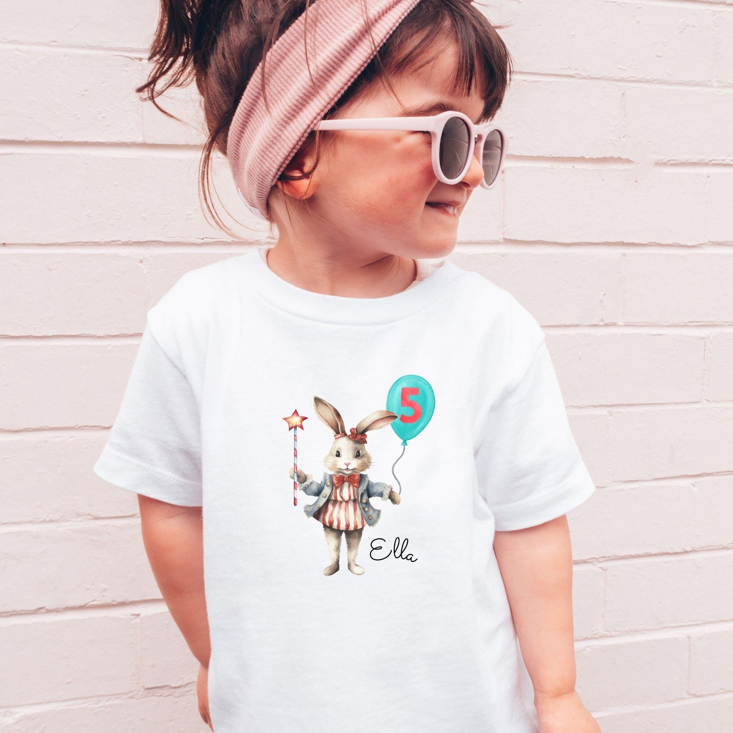 Zirkus Hase Geburtstagsshirt für Kinder - Personalisiert mit Name & Zahl