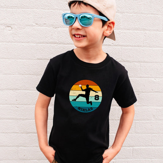 Handball Geburtstagsshirt für Kinder - personalisiert mit Name & Zahl - Handballer Shirt - Ansicht 2
