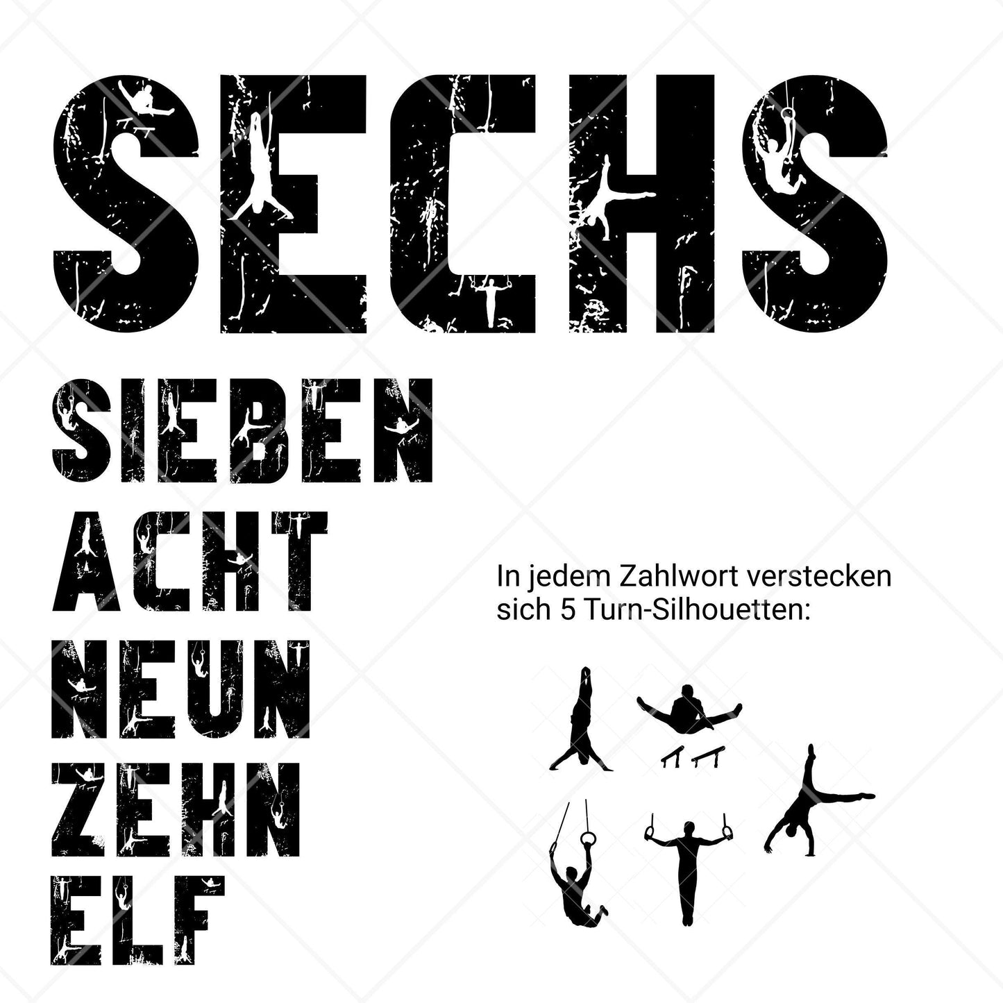Turnen Geburtstagsshirt für Jungen und Mädchen - personalisiert mit Name & Zahl - auch für Erwachsene
