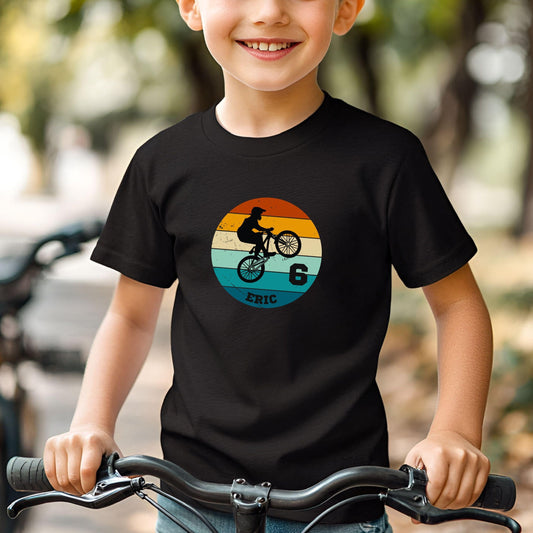 Mountainbike MTB Geburtstagsshirt Kinder – personalisiert mit Name & Zahl - auch für Erwachsene