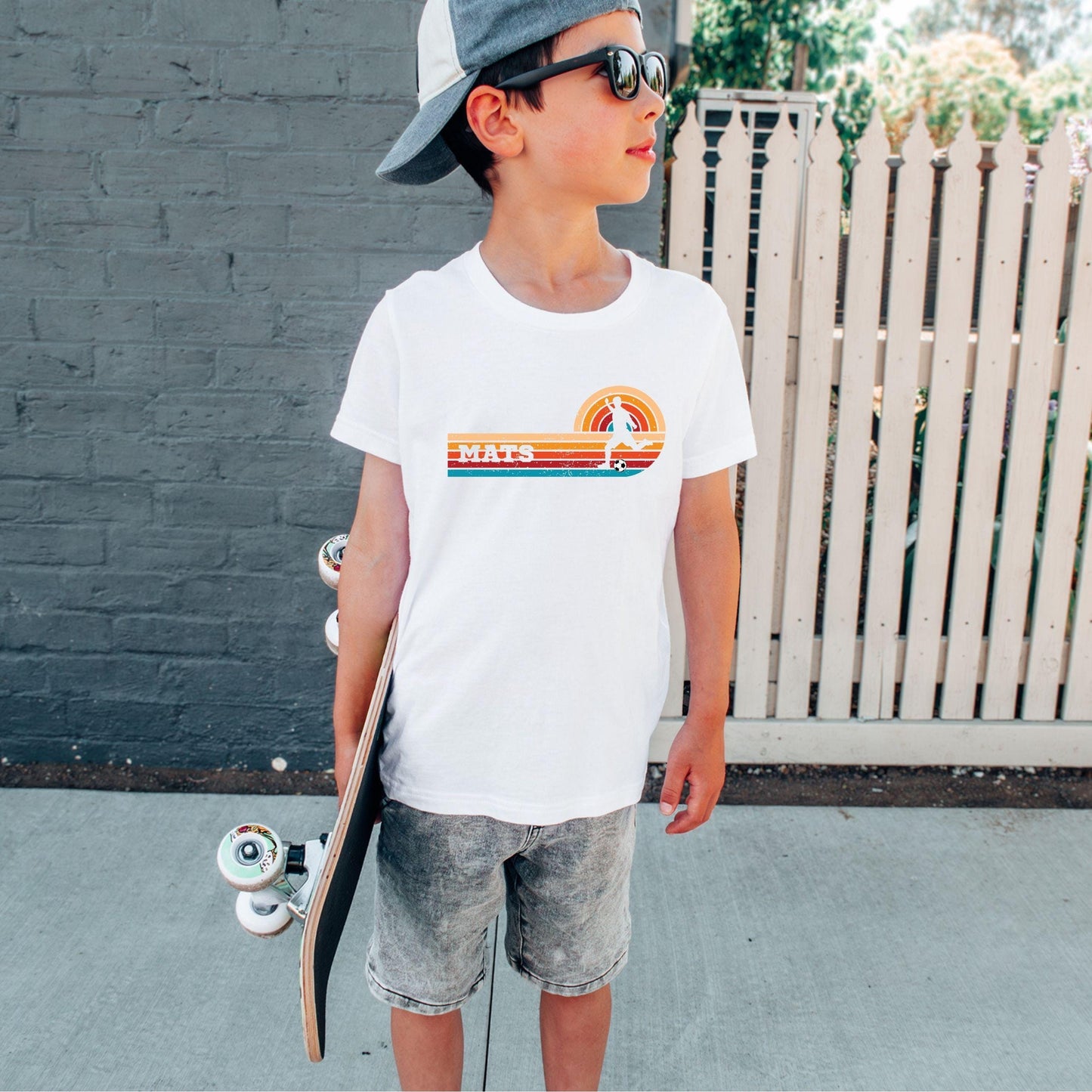 Vintage Fußball Geburtstag Shirt Kinder – personalisiert mit Name - auch für Erwachsene