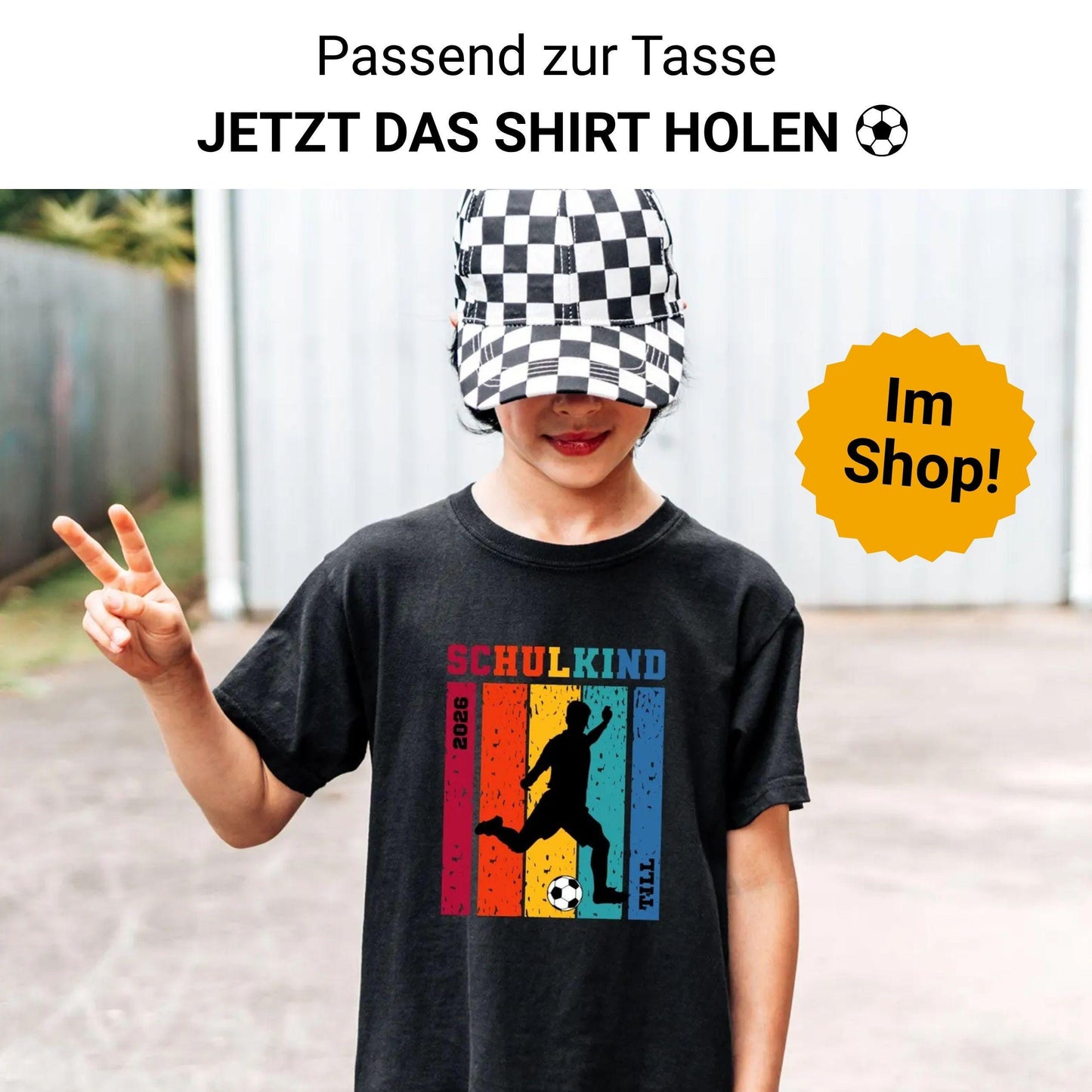 Fußball Schulkind Tasse 2026 personalisiert - Einschulung Geschenk Jungs & Mädchen