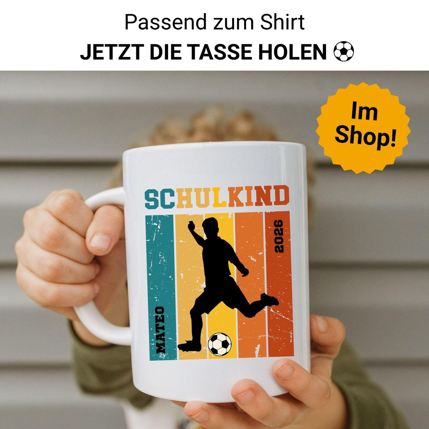 Schulkind Fußball T-Shirt personalisiert mit Name und Schuljahr – Fußball Shirt zur Einschulung