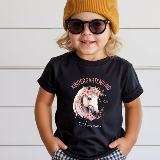 Pferde Kindergartenkind 2026 Shirt – personalisiert mit Name & Jahr Kita Start - Ansicht 1