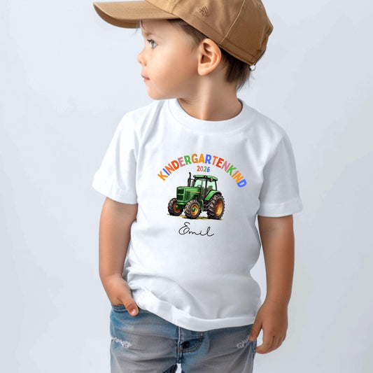 Traktor Kindergartenkind 2026 Shirt – personalisiert mit Name & Jahr Kita Start – Trecker Geschenk - Ansicht 2