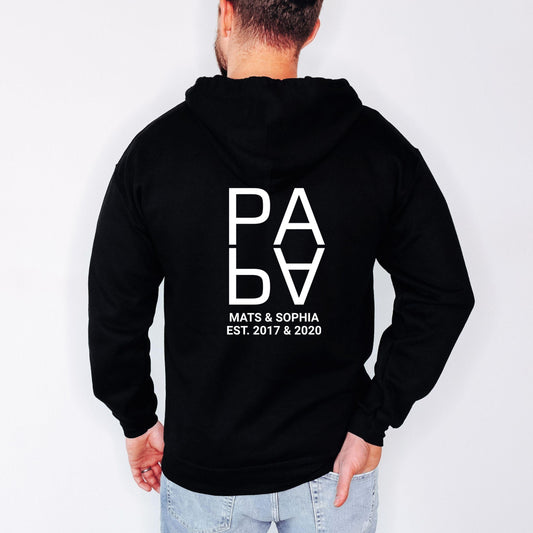 Papa Sweatjacke personalisiert mit Kindernamen – Full Zip Hoodie für Papa - Ansicht 1