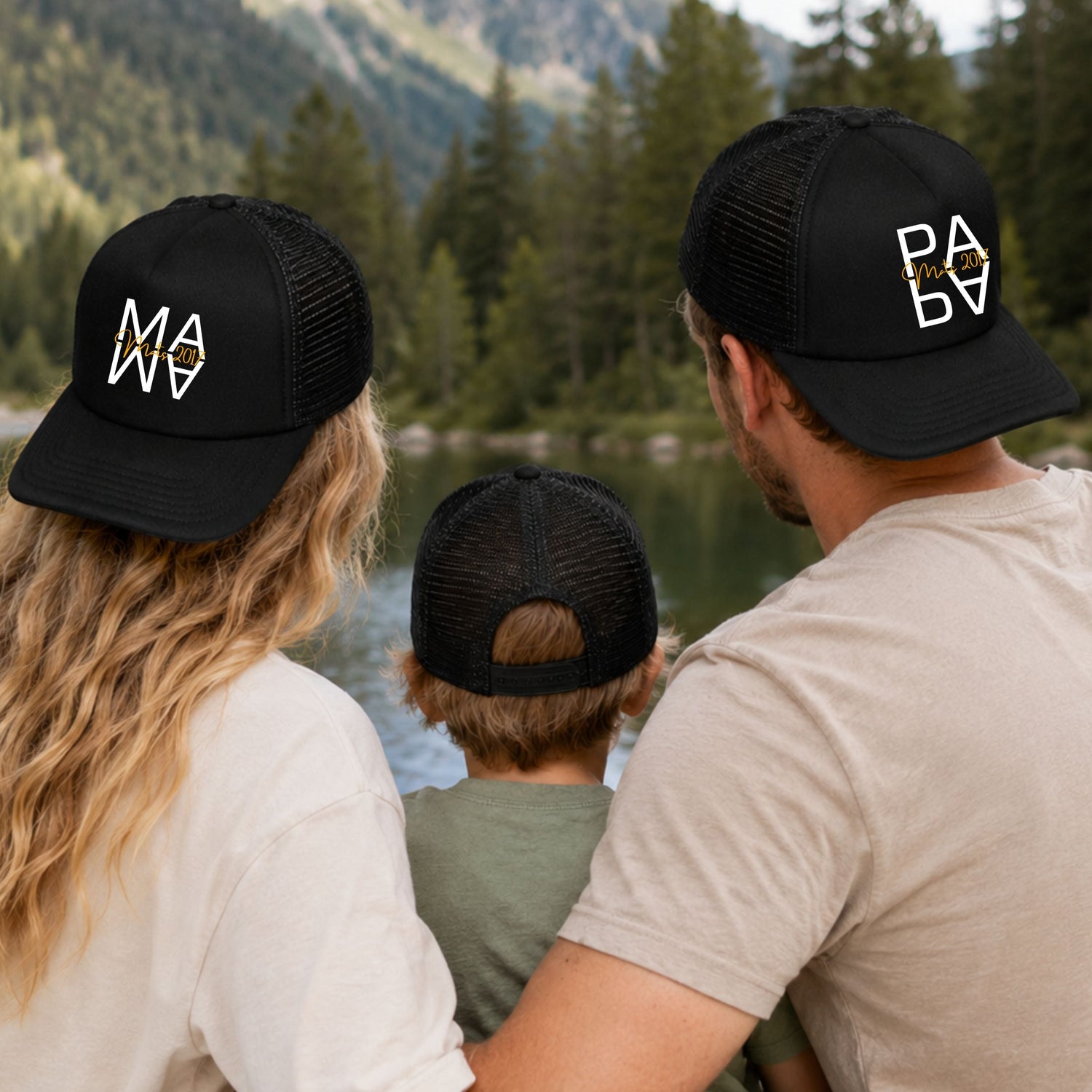 Mama Papa Mini Trucker Cap - personalisiert mit Kindername & Geburtsjahr - Ansicht 5