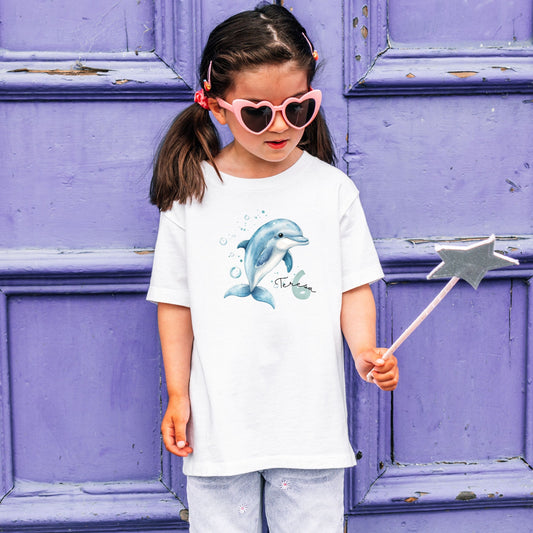 Delfin Geburtstagsshirt - Personalisiert mit Name & Zahl