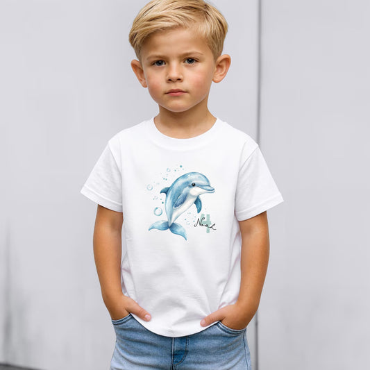 Delfin Geburtstagsshirt - Personalisiert mit Name & Zahl