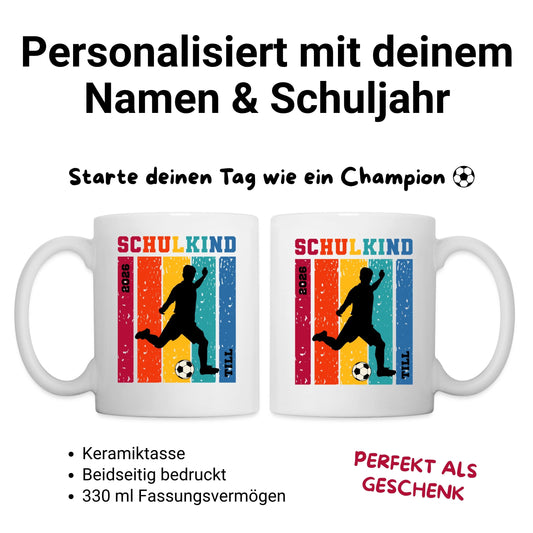 Fußball Schulkind Tasse 2026 - personalisiert Name & Schuljahr - Einschulung Geschenk - Ansicht 2