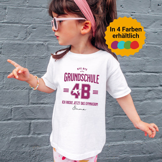 Ich rocke jetzt das Gymnasium oder Realschule T-Shirt - personalisiert mit Name & Klasse - Ansicht 1