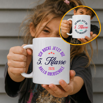 Ich rocke jetzt die 5. Klasse Tasse 2026 - Geschenk Schulwechsel - Ansicht 1