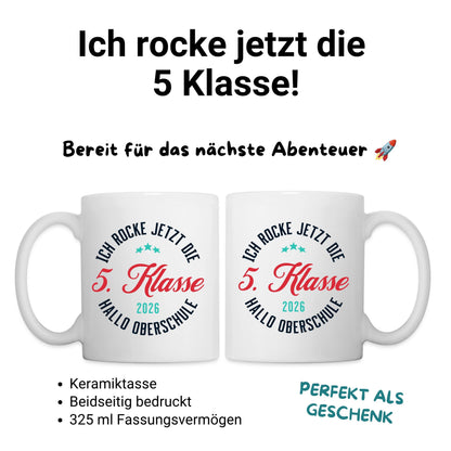 Ich rocke jetzt die 5. Klasse Tasse 2026 - Geschenk Schulwechsel - Ansicht 4