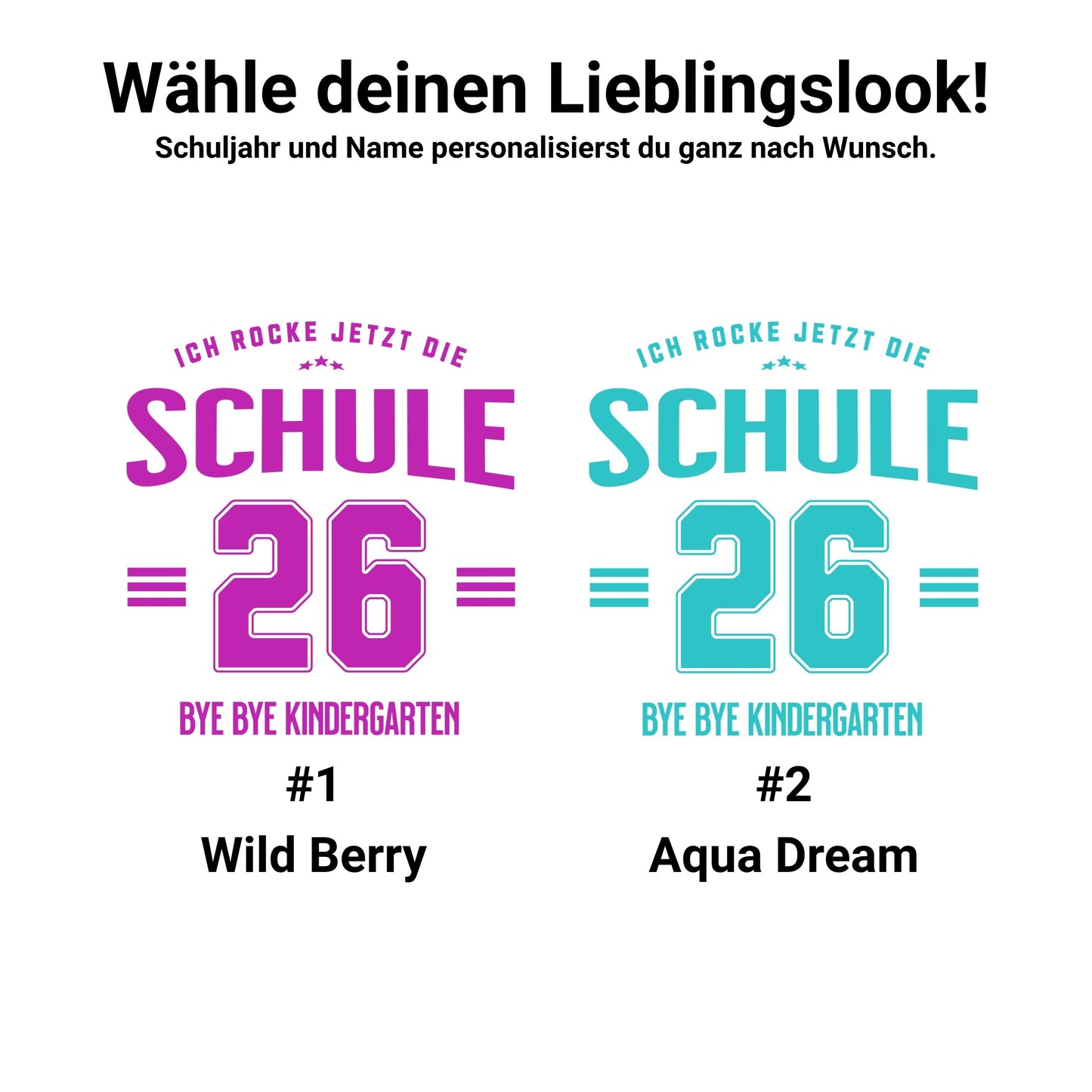 Schulkind 2026 Einschulung T-Shirt Kinder – Bye Bye Kindergarten - personalisiert mit Name & Schuljahr - Ansicht 5