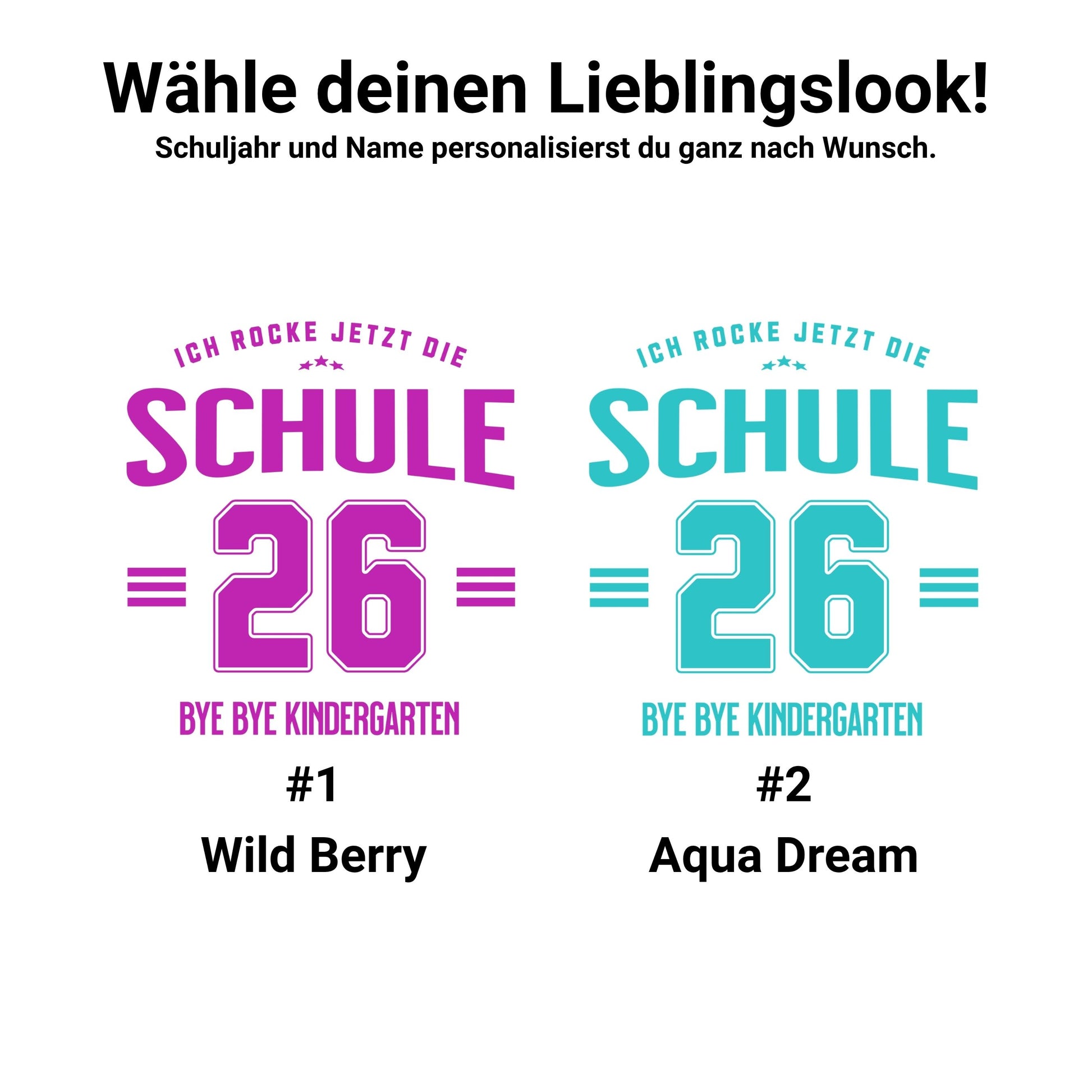 Schulkind 2026 Einschulung T-Shirt Kinder – Bye Bye Kindergarten - personalisiert mit Name & Schuljahr - Ansicht 5
