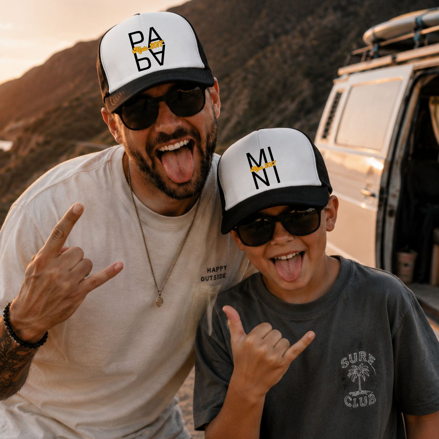 Mama Papa Mini Trucker Cap - personalisiert mit Name & Jahr