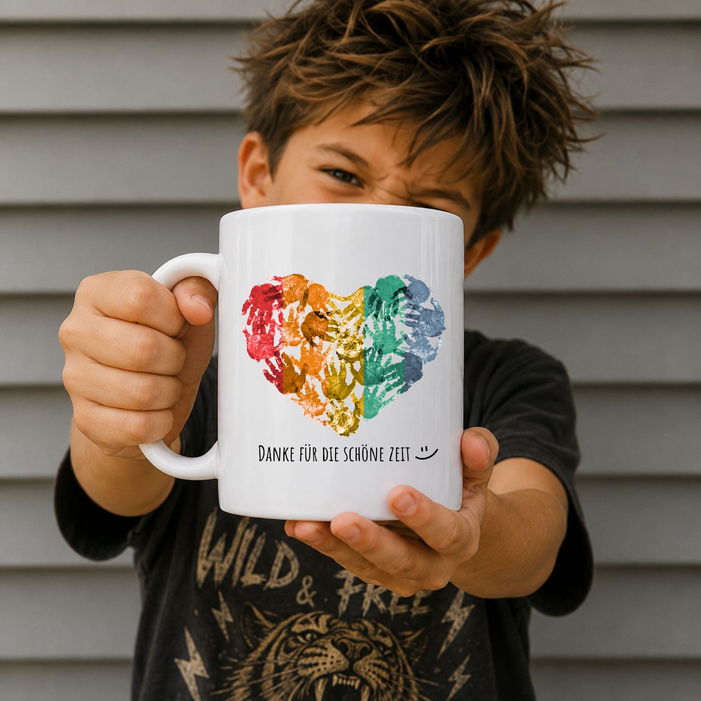 Danke für die schöne Zeit Tasse mit Herz – Abschiedsgeschenk für Erzieherin, Lehrerin oder Tagesmutter