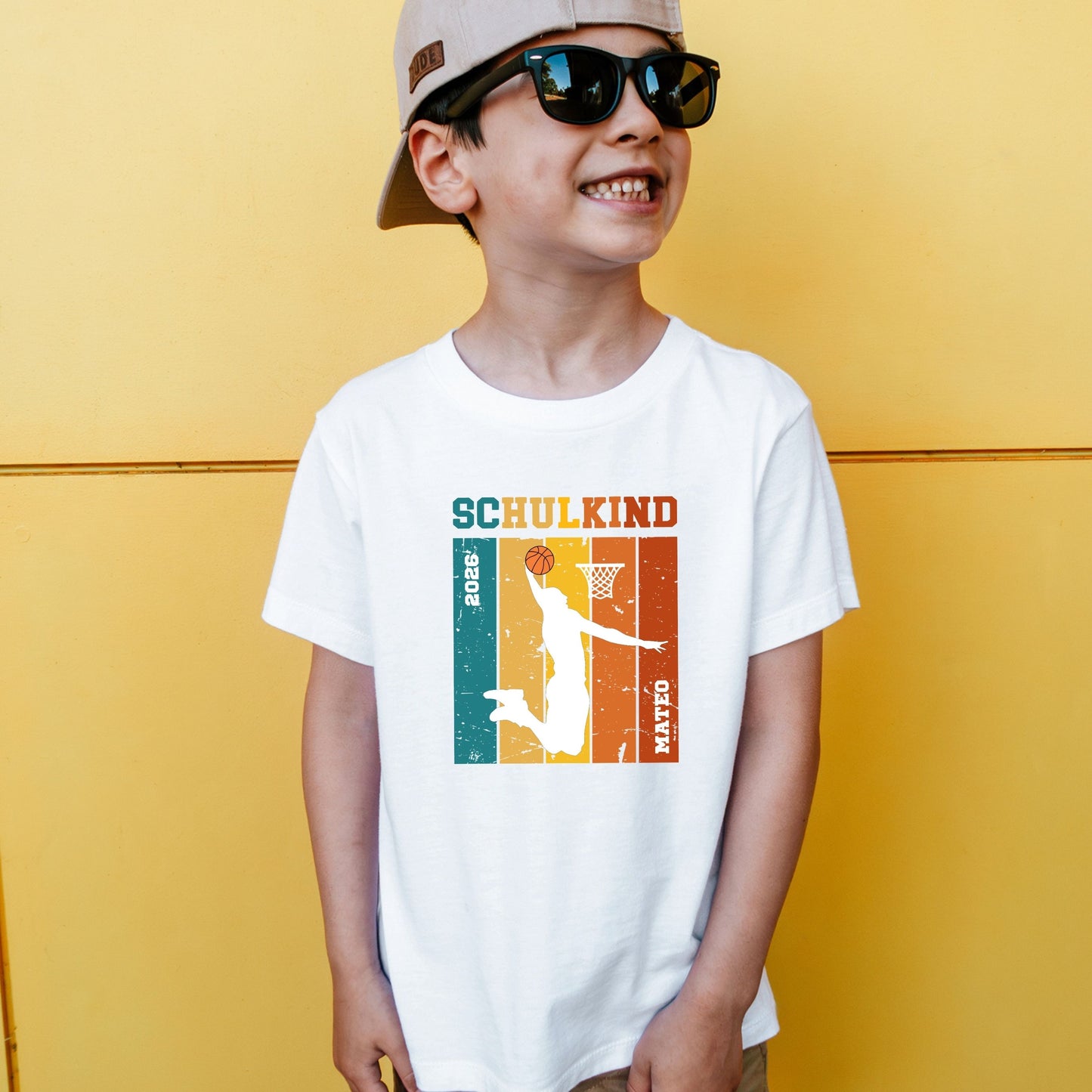 Schulkind Basketball T-Shirt - personalisiert mit Name und Schuljahr