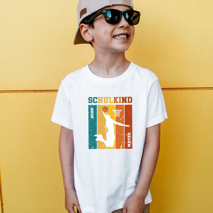 Schulkind Basketball T-Shirt - personalisiert mit Name & Schuljahr - Ansicht 1