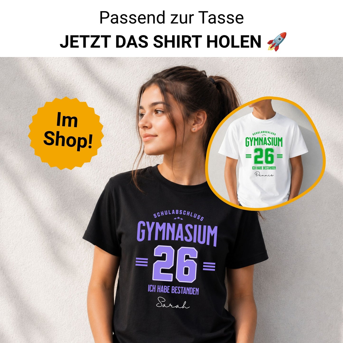 Abitur Tasse 2026 personalisiert mit Name - Schulabschluss Gymnasium
