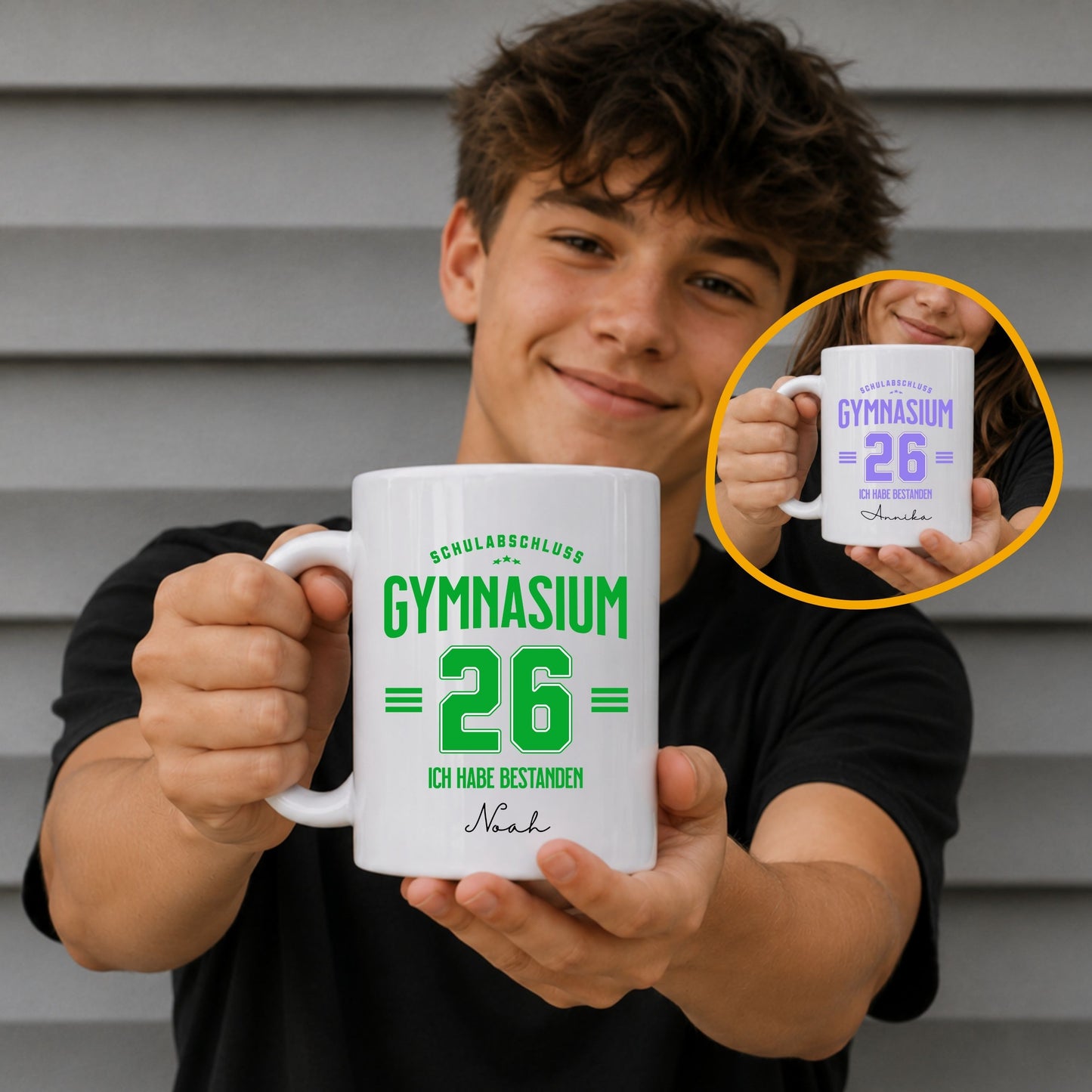 Abitur Tasse 2026 personalisiert mit Name - Schulabschluss Gymnasium