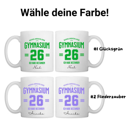 Abitur Tasse 2026 personalisiert mit Name - Schulabschluss Gymnasium