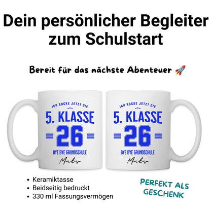 5. Klasse 2026 Tasse – Bye Bye Grundschule - personalisiert mit Name & Schuljahr - Ansicht 4