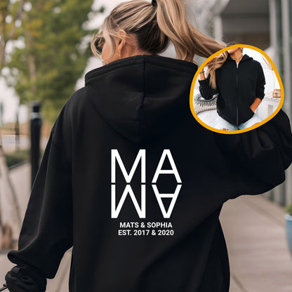 Mama Sweatjacke personalisiert mit Kindername & Geburtsjahr
