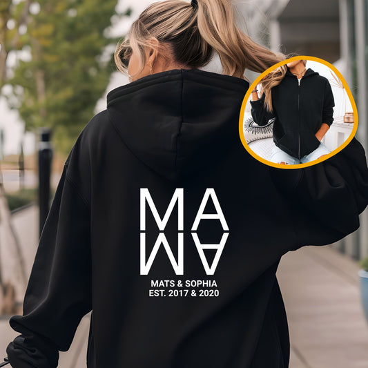 Mama Sweatjacke personalisiert mit Kindername & Geburtsjahr