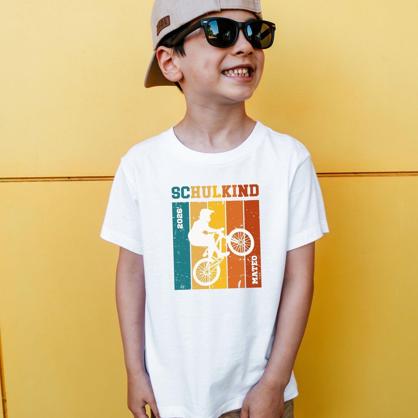 Schulkind Mountainbike T-Shirt - personalisiert mit Name und Schuljahr - MTB Shirt Einschulung