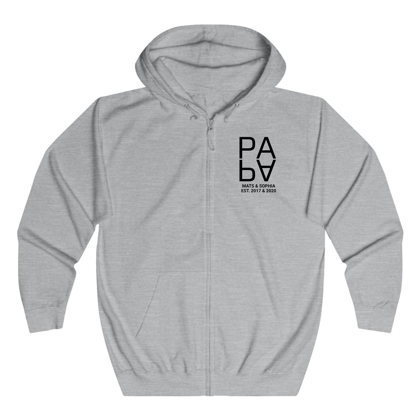 Papa Sweatjacke mit Reißverschluss - Personalisiert mit Kindername & Geburtsjahr