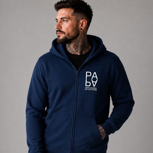 Papa Sweatjacke mit Reißverschluss - Personalisiert mit Kindername & Geburtsjahr - Ansicht 3