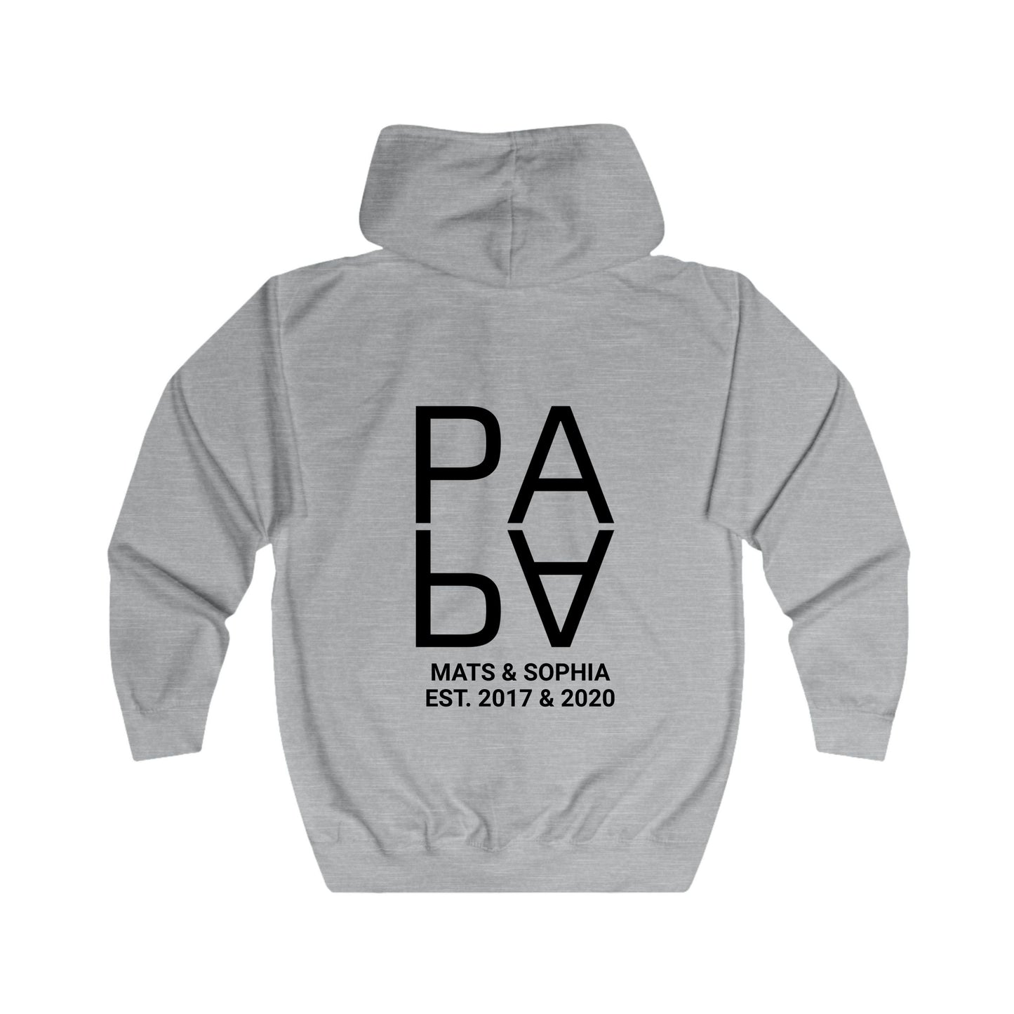 Papa Sweatjacke personalisiert mit Kindernamen – Full Zip Hoodie für Papa