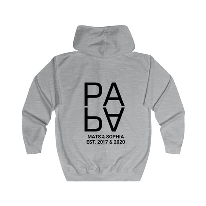 Papa Sweatjacke personalisiert mit Kindernamen – Full Zip Hoodie für Papa