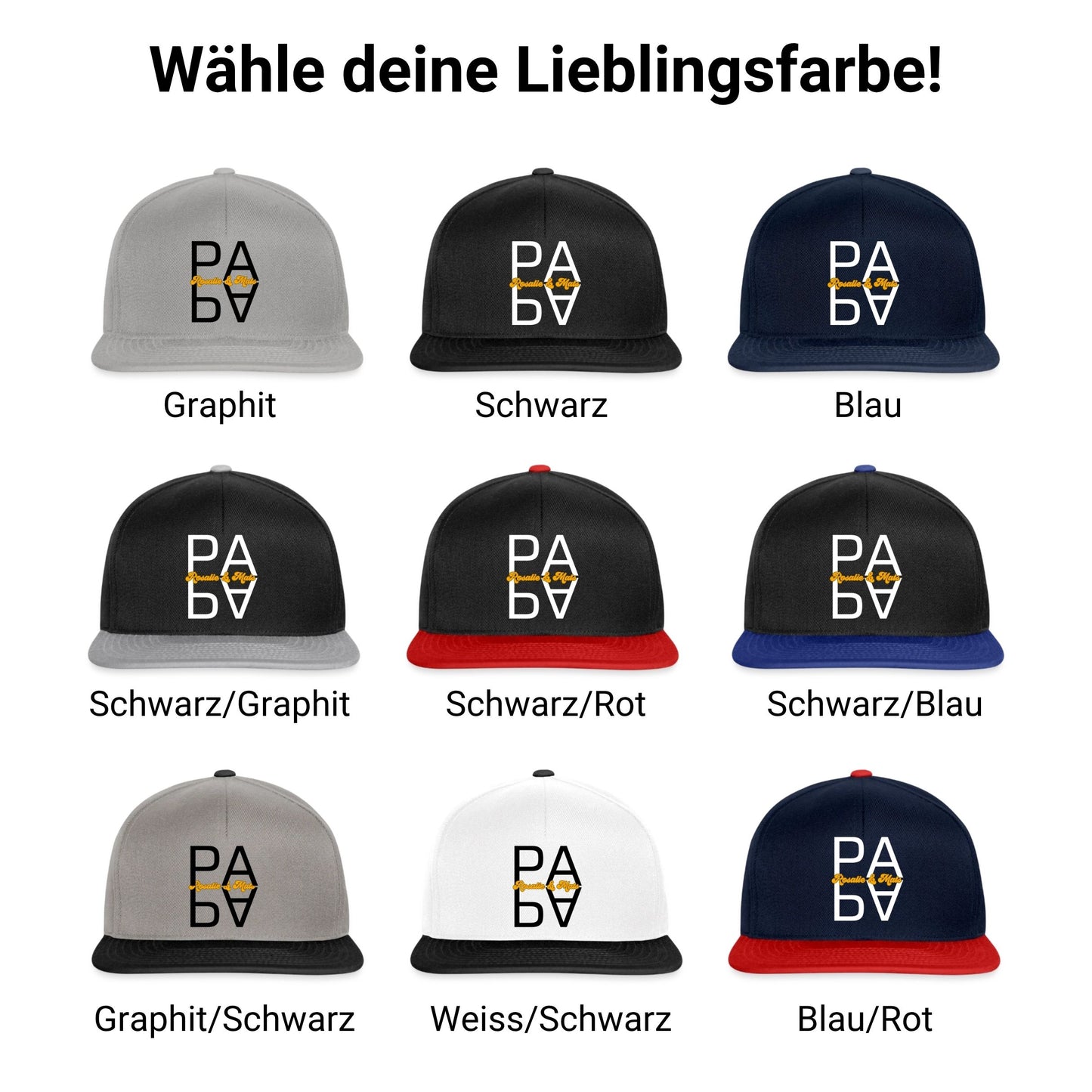 Papa Snapback Cap personalisiert mit Kindernamen – Geschenk für Papa - Ansicht 7