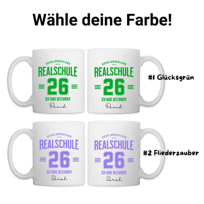 Realschulabschluss Tasse 2026 personalisiert mit Name - Geschenk Mittlere Reife