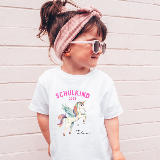 Einhorn Schulkind T-Shirt mit Name & Schuljahr - Ansicht 1