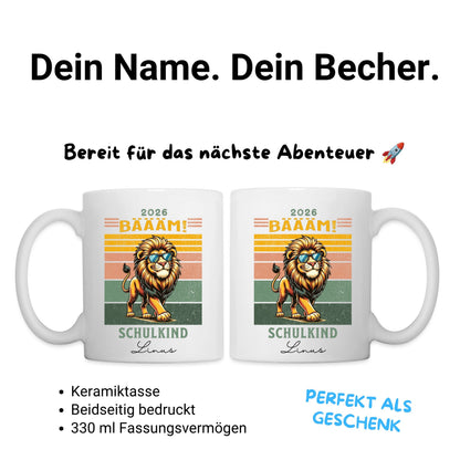 BÄÄÄM 1. Klasse Schulkind Tasse 2026 - Personalisiert mit Name & Schuljahr - Ansicht 3