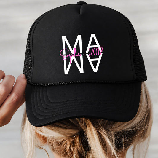 Mama Papa Mini Trucker Cap - personalisiert mit Kindername & Geburtsjahr - Ansicht 2