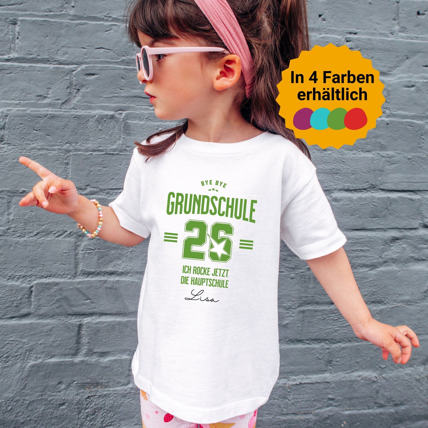 Schulwechsel T-Shirt personalisiert - Ich rocke jetzt Gymnasium | Realschule | Hauptschule | Oberschule