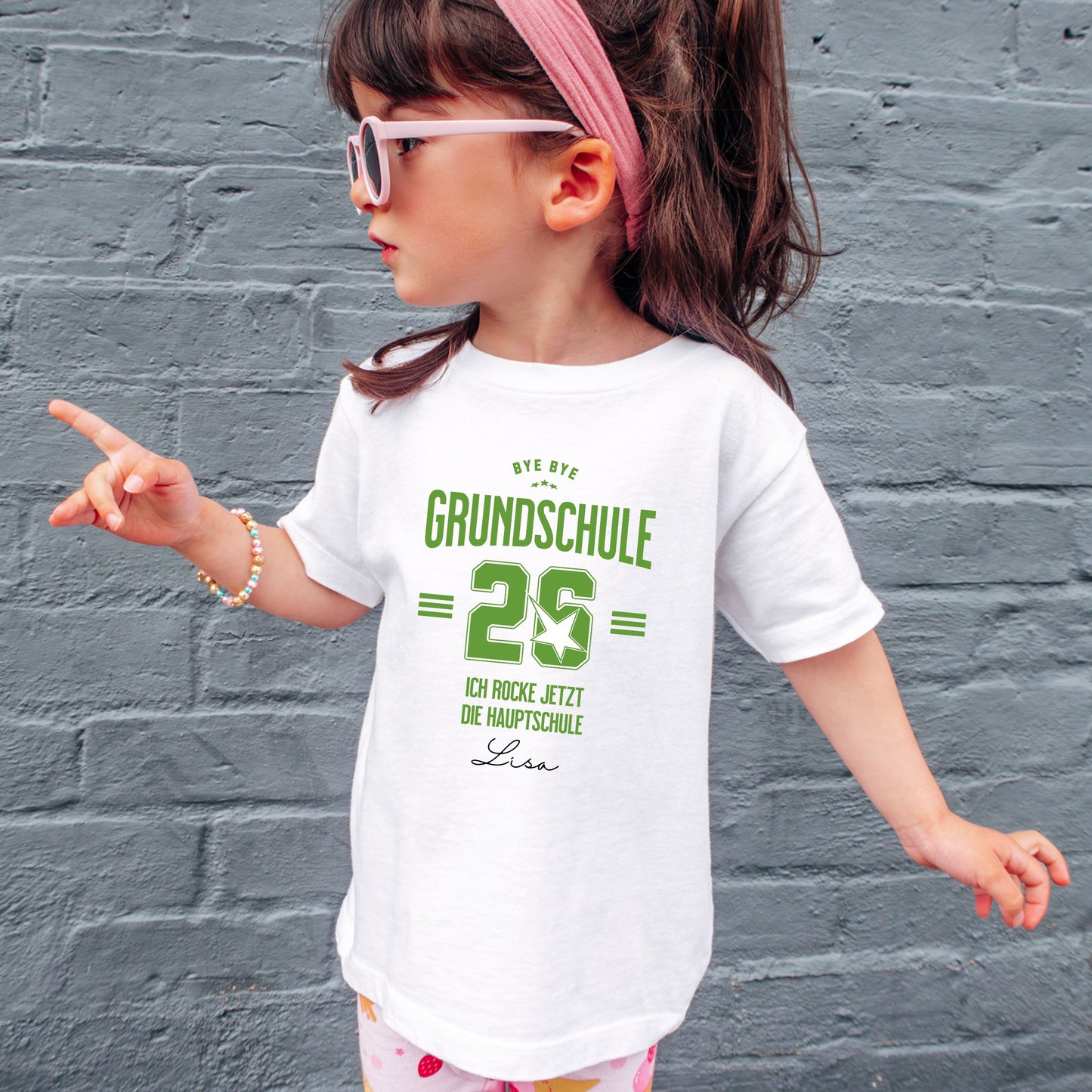Schulwechsel T-Shirt personalisiert - Ich rocke jetzt Gymnasium | Realschule | Hauptschule | Oberschule