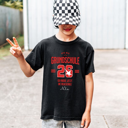 Schulwechsel T-Shirt personalisiert - Ich rocke jetzt Gymnasium | Realschule | Hauptschule | Oberschule