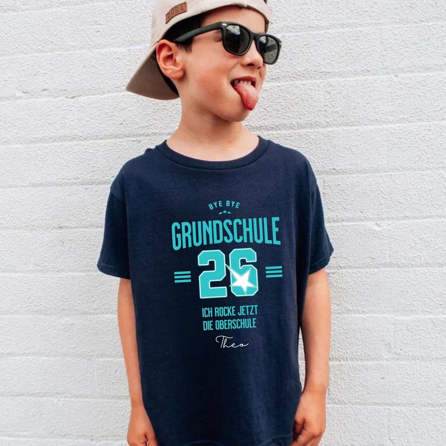 Schulwechsel T-Shirt personalisiert - Ich rocke jetzt Gymnasium | Realschule | Hauptschule | Oberschule