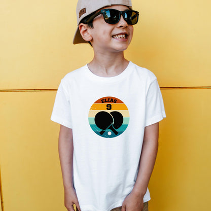 Tischtennis Geburtstagsshirt für Jungen – personalisiert mit Name & Zahl - Ansicht 2